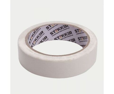 Малярная лента 24 мм, длина 40 м, на бумажной основе, белый Stekker INTP7-24-40 39154, Упаковка 9 штук