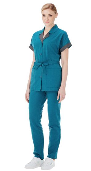 Костюм женский "Дениз" брюки (бирюза/т.серый)