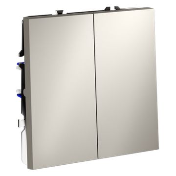 Выключатель с самовозвратом встраиваемый VOLTUM S70 двухклавишный 10А, (кашемир)