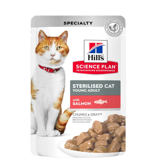 Hill's SP влажный корм для стерилизованных кошек 6мес-6лет лосось 85гр