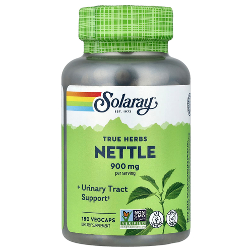 Solaray, True Herbs, крапива, 180 вегетарианских капсул (450 мг в капсуле)