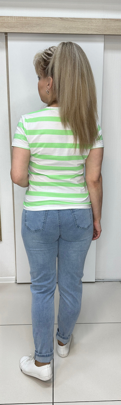 Синие джинсы на резинке с отворотом и мягким поясом