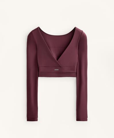 Oysho Лонгслив Comfortlux, темно-гранатовый
