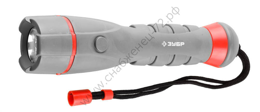 ЗУБР 4 LED 2хАА Светодиодный фонарь в обрезиненном корпусе (56225-4)