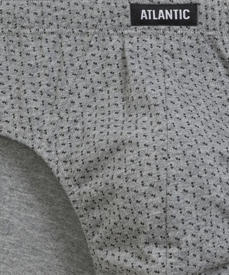 Мужские трусы (3шт) слипы классика Atlantic 3MP-179, серый меланж + черный + изумрудный