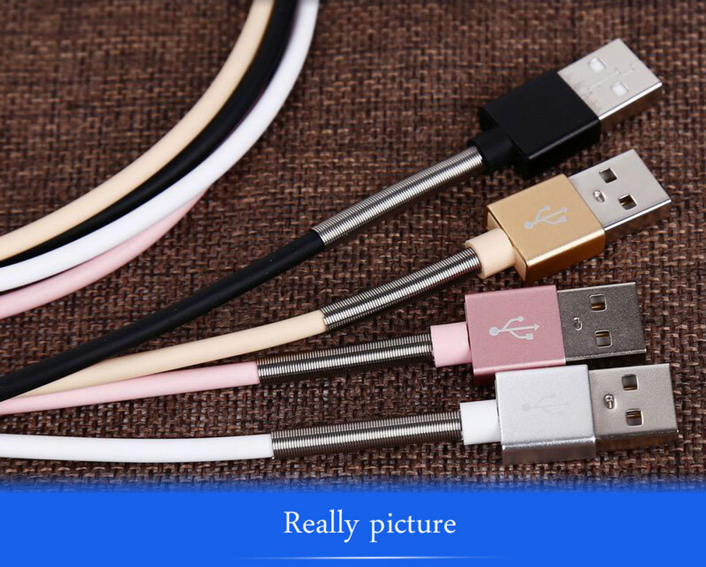 Кабель USB - Lightning Spring (черный) 1м