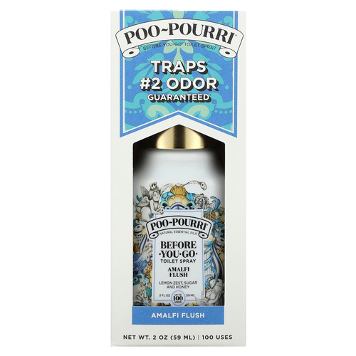 Poo-Pourri, Before-You-Go, спрей-освежитель для туалета, с ароматом Amalfi Flush, 59 мл (2 жидк. унции)