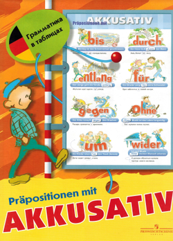 Немецкий язык. Постер "Предлоги с винительным падежом"