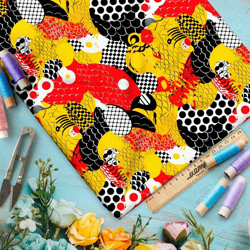 Ткань премиум сатин кристальные отблески заката