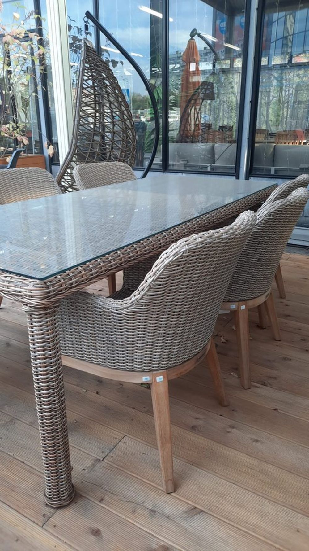 Ontario-Catherine, набор коричневый/бежевый, тик/искусственный ротанг