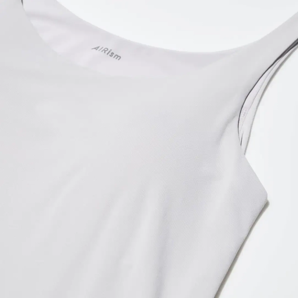 UNIQLO ТОП БЕЗ РУКАВОВ, СВЕТЛО-СЕРЫЙ