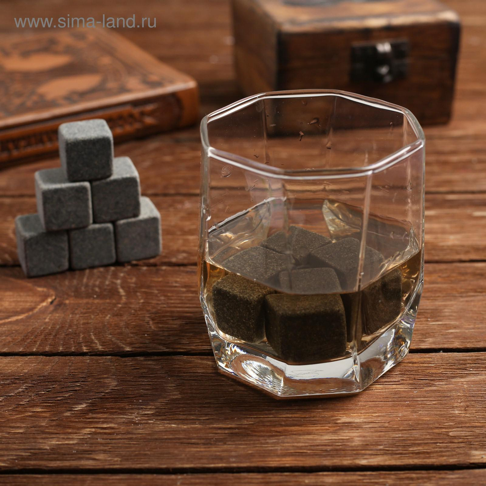 Камни для виски в холщовом мешочке Экстренный запас для виски 6 шт
