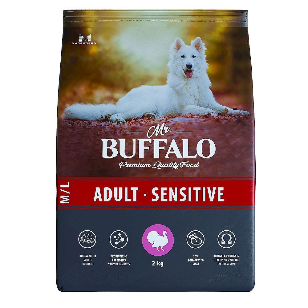 Mr.Buffalo ADULT M/L SENSITIVE 2кг (индейка) д/собак средних и крупных пород B131