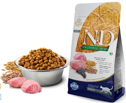 Сухой корм FARMINA N&D Ancestral Grain Adult для взрослых кошек с ягненком и черникой - 1,5 кг