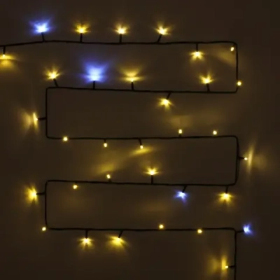 Гирлянда для улицы «Мерцание» 20м 240 ламп LED чёрный провод,1 реж.,IP-54, Теплый белый, белый мерцает (возможность соединения)