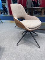 Стул DC-2012-1 бежевый/коричневый вращающийся