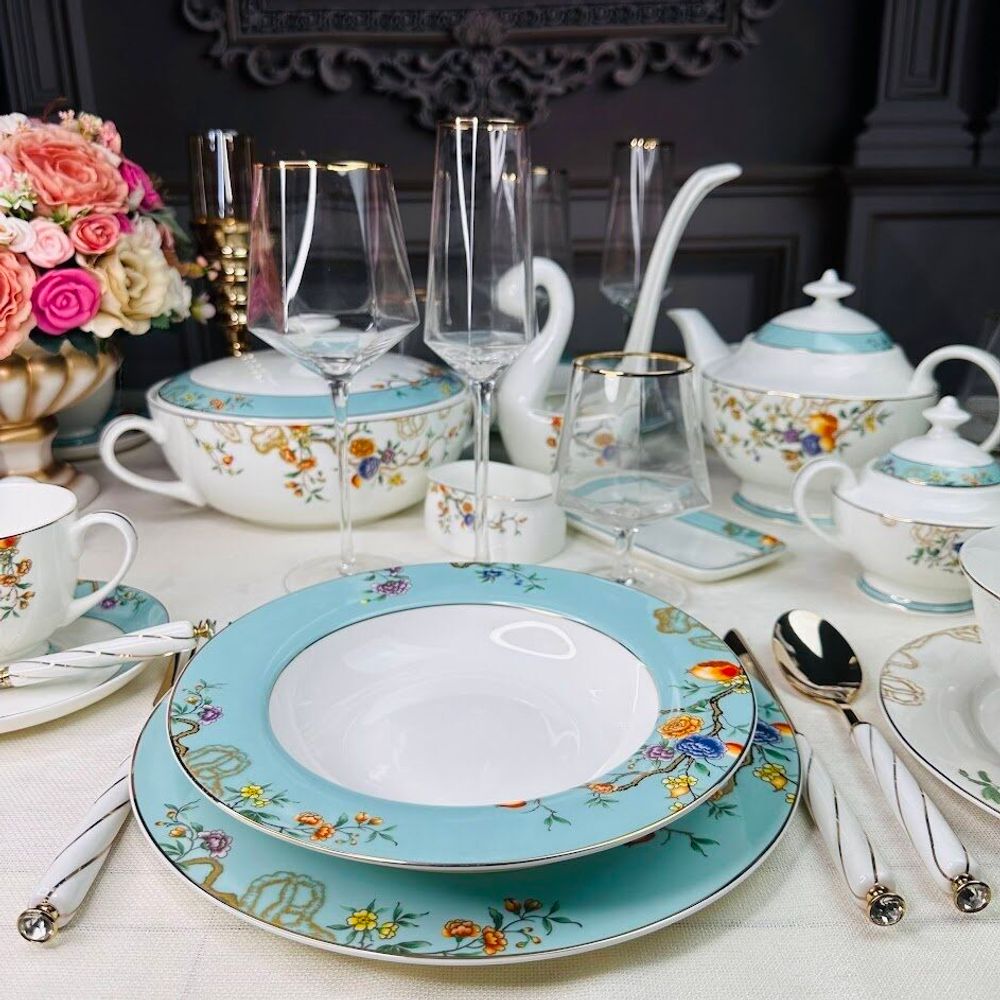 Lenardi 145-469 Обеденный сервиз 28пр. HANOMI в под.уп.(х2)Костяной фарфор