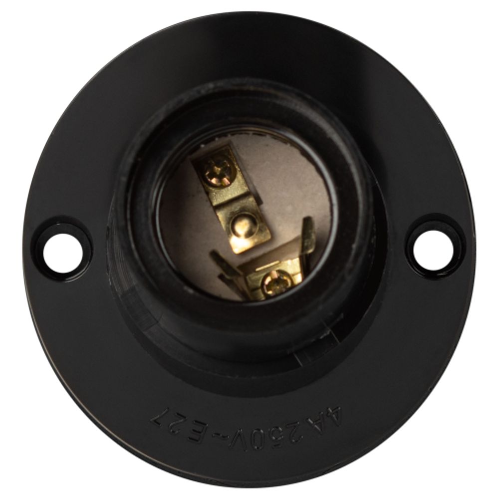 Патрон ЭРА Е27 настенный бакелит черный без наклейки групповая упаковка 50 шт | Патроны, переходники, ПРА