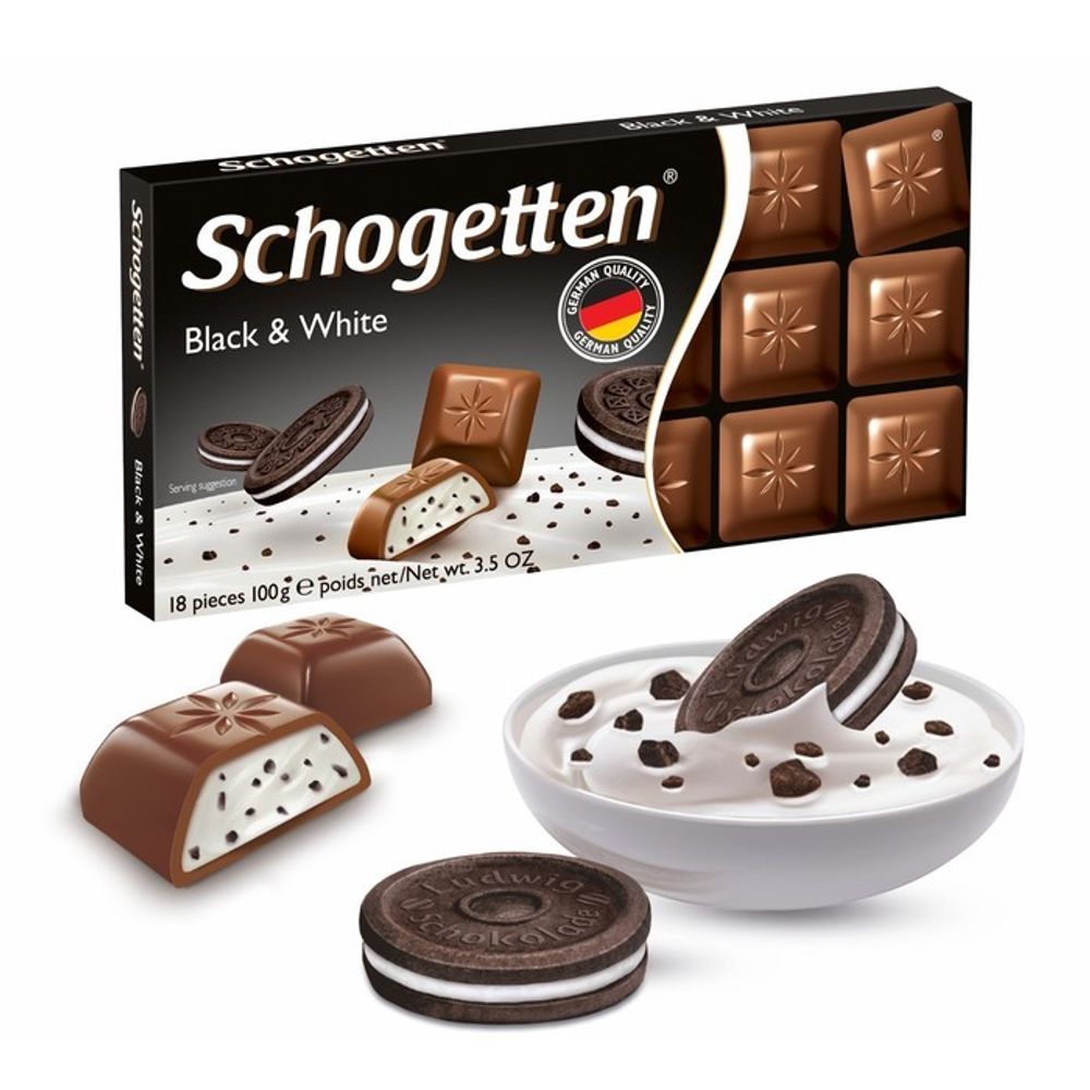 Шоколад Schogetten Black&amp;White 100 г, Германия