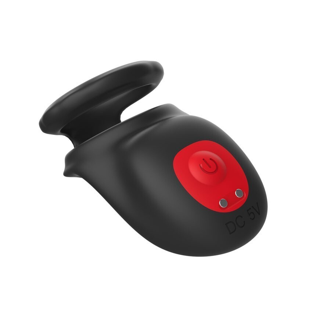 Стимулирующая насадка на пенис и мошонку (Цвет: черный)