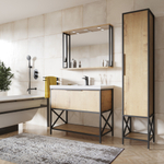 Тумба д/ванной "БРУКЛИН-100" Дуб Бунратти под раковину Фостер 100 (Kirovit) ЛОФТ (ЛДСП)