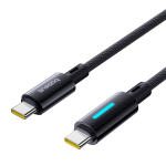USB-C Кабель Baseus Lit Button-Control Charging+Data 100W 1-2m - Cosmic Black