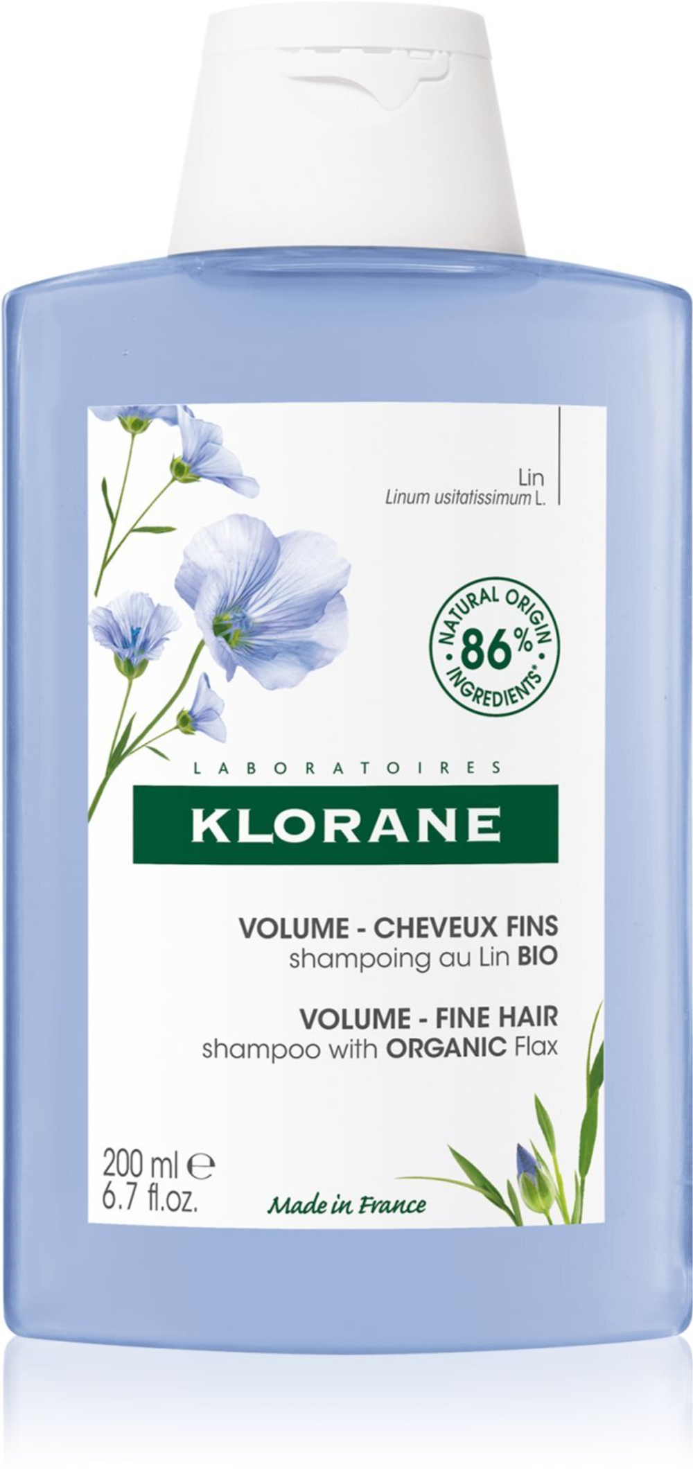 Klorane Flax Fiber Bio - шампунь для тонких и плоских волос /   200  ml  / GTIN 3282770147292