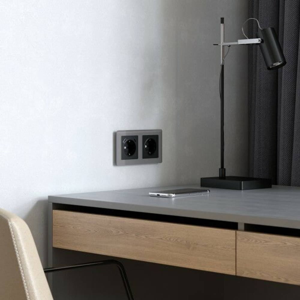 Рамка на 2 поста Acrylic (графит)