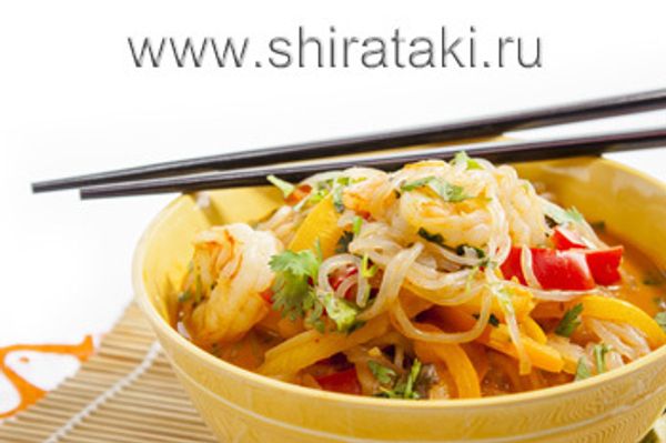Ширатаки с креветками в карри
