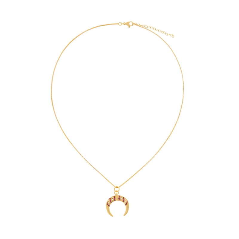 Колье Кристальный Полумесяц – Красное