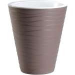Кашпо для цветов пластиковое 5,2л d-21,5см «Валенсия» со вставкой мокко