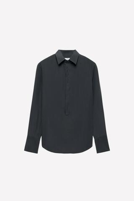 ZARA X LUDOVIC DE SAINT SERNIN РУБАШКА С ВОРОТНИКОМ ПОЛО, СИНИЙ/СЕРЫЙ