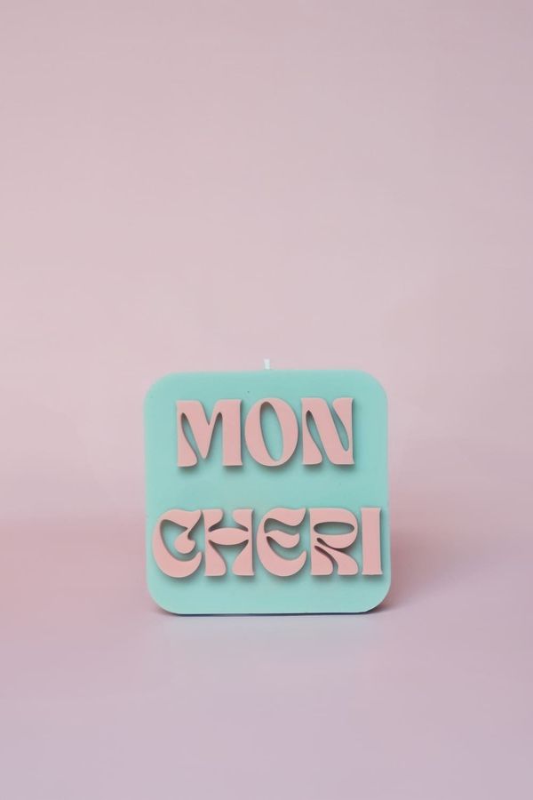Свеча Mon Cheri голубая (Морская соль) - фото 1