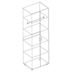 Шкаф 2-ств с полками (+штанга) МС "Сандра" (Белый лофт),