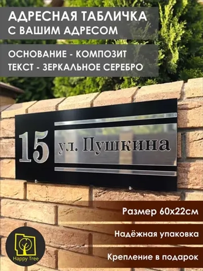 Адресная табличка на дом с объемными буквами