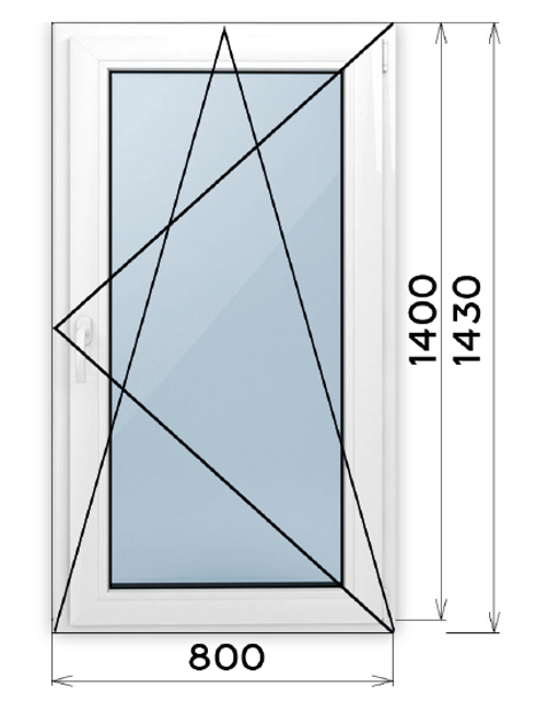 Пластиковое окно 1400 х 800 ТермА Эко