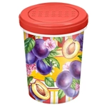 Банка с завинчивающейся крышкой Asti 1л с декором Сицилия, Красный