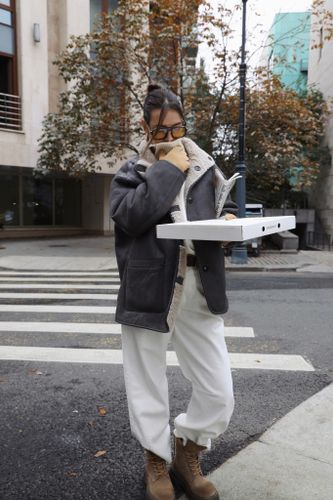 Двусторонняя графитовая дубленка