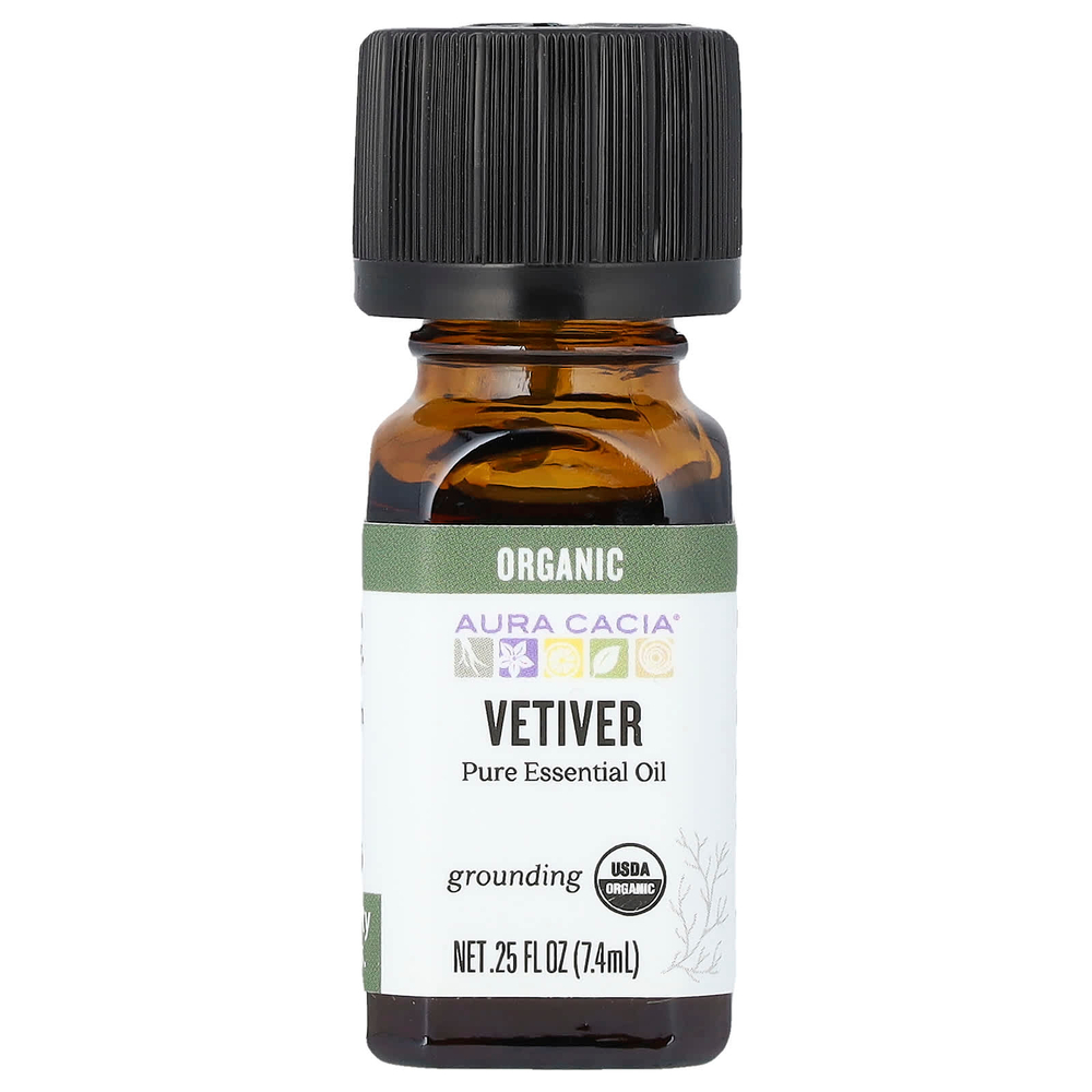 Aura Cacia, Органический ветивер, 0,25 ж. унц. (7,4 мл)