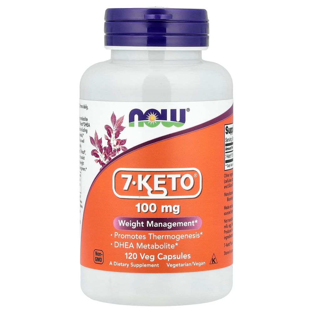 NOW Foods, 7-KETO, 100 мг, 120 растительных капсул