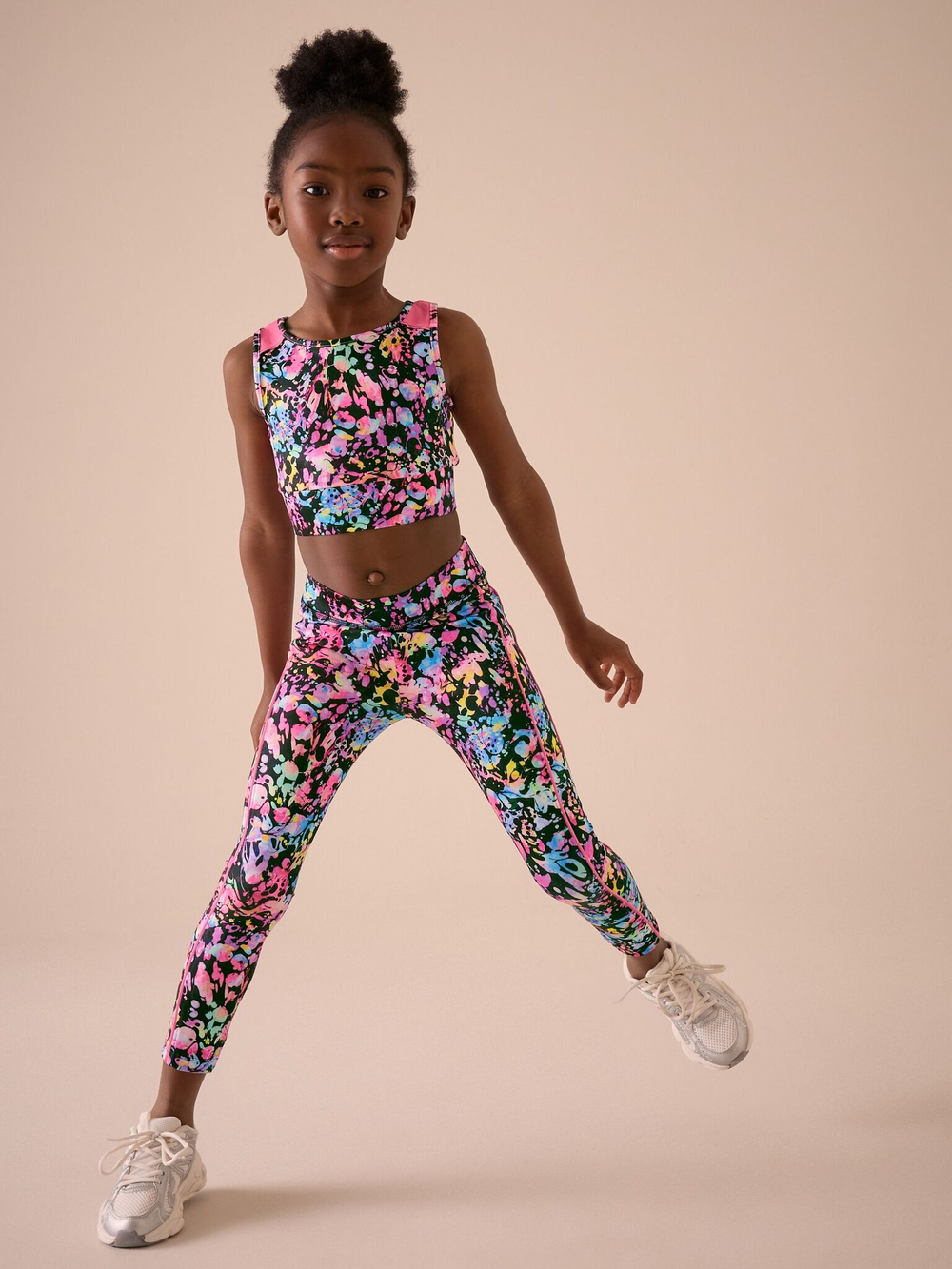 Легинсы для девочки Next E61-282, Черный, Розовый