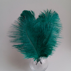 Перо страуса малахит 15 - 20 см.