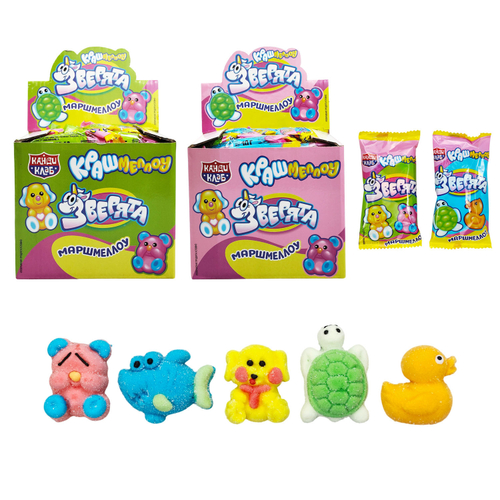 Маршмеллоу "Крашмеллоу Зверята" 10гр*40шт*12 блоков