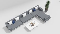 Hacienda, набор белый/серый, алюминий