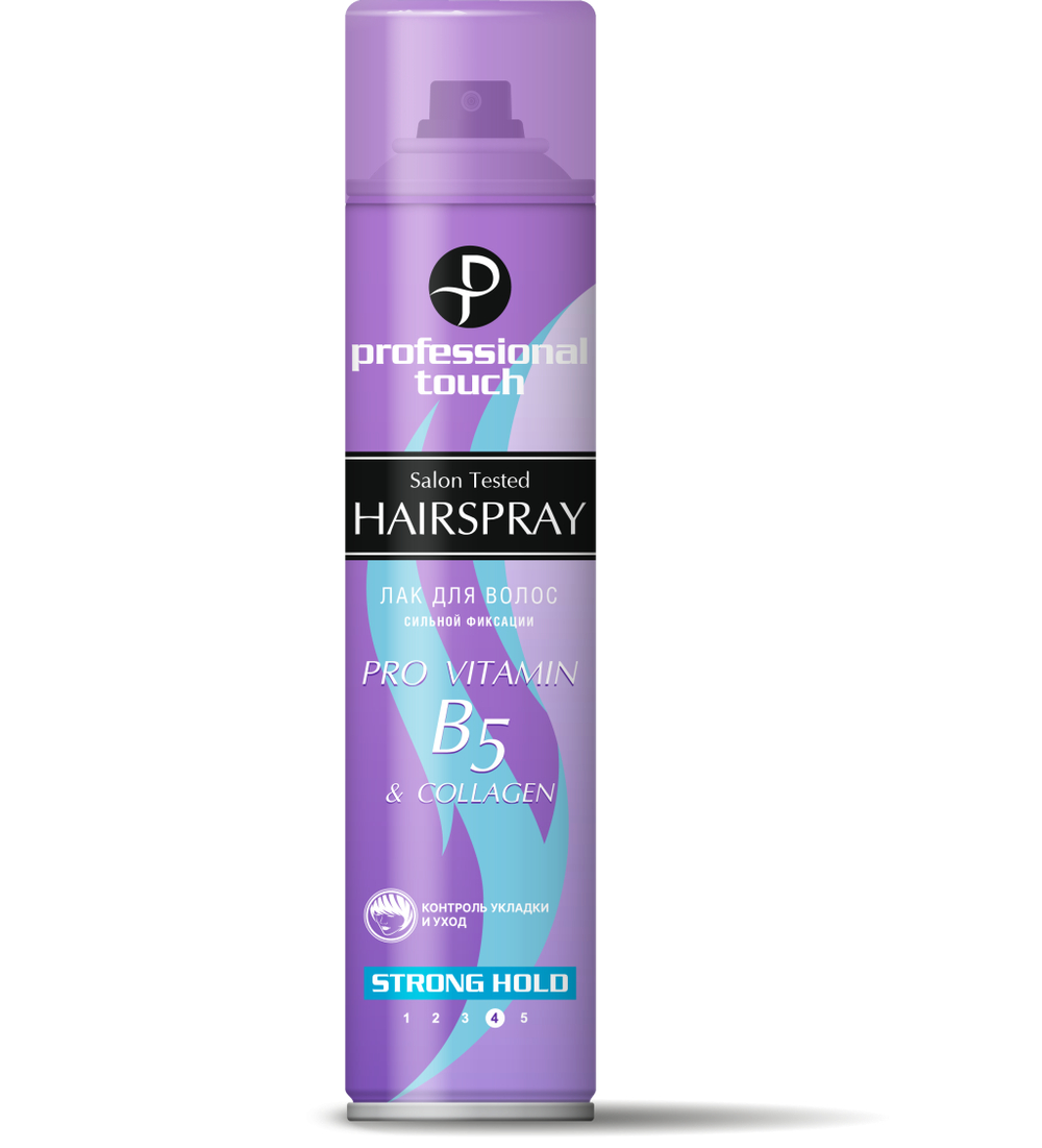 Professional Touch Лак для волос Pro Vitamin B5 & Collagen, сильная фиксация, 265 млh