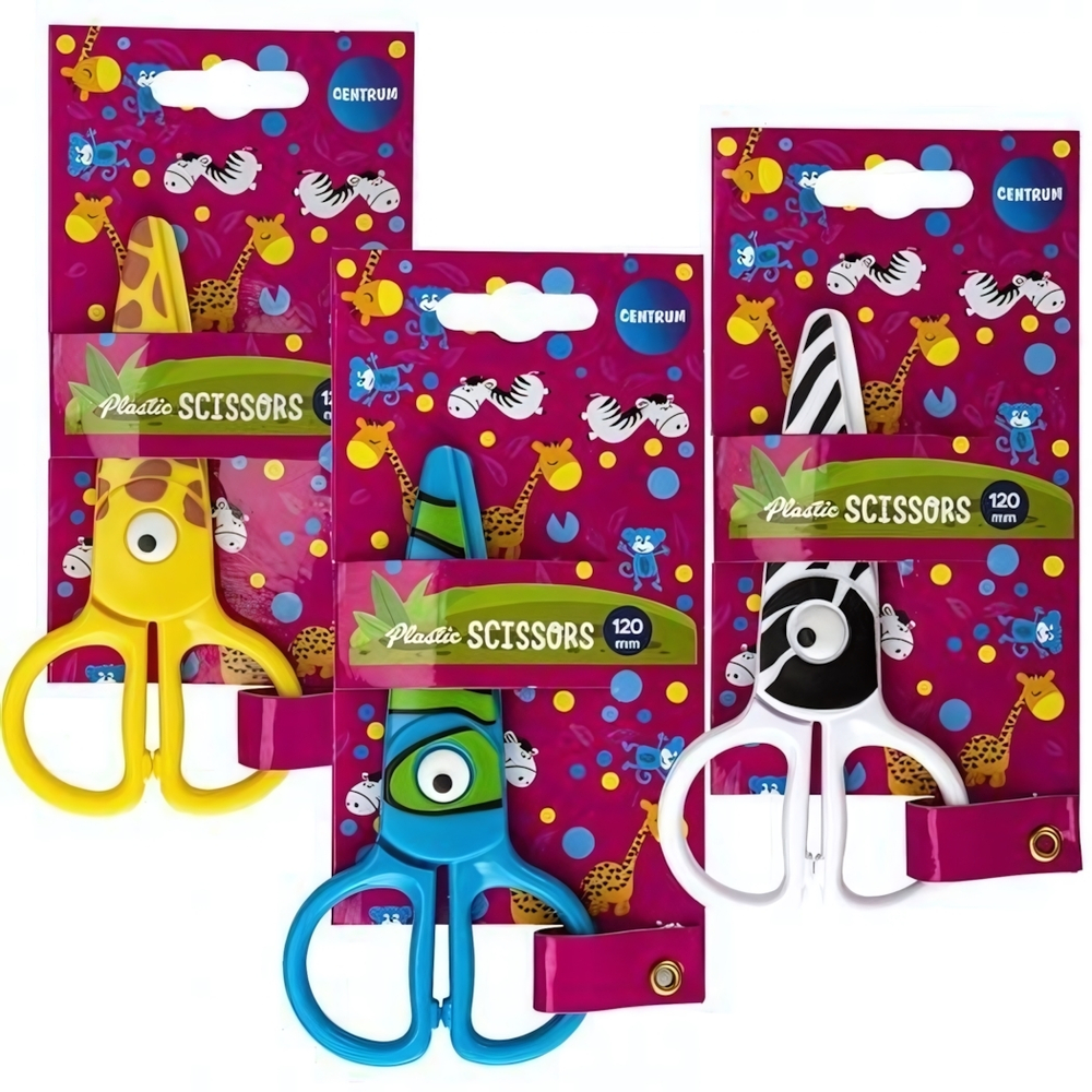 Ножницы детские 10,2см пластиковые, цвет ручек ассорти (Центрум)