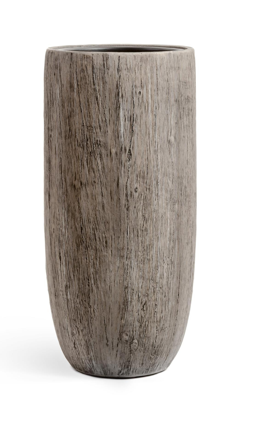 Кашпо TREEZ Effectory - Wood - Высокий округлый конус - Белёный дуб