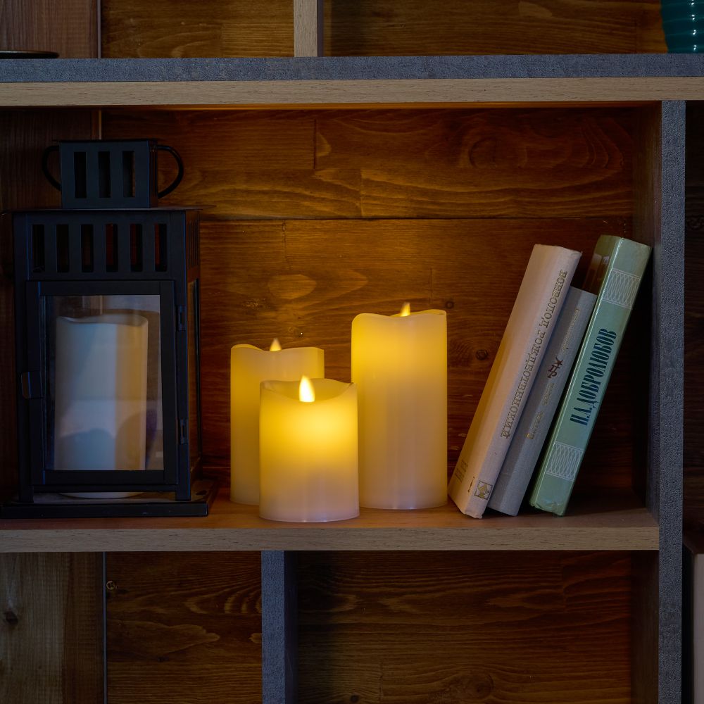 ULD-F065 WW RC CANDLE SET3 Фигура светодиодная Свеча на батарейках 2AA не в-к. в составе набора из 3 штук. Диммируемая. 1 светодиод. Теплый белый свет. Пульт ДУ в-к. TM Uniel