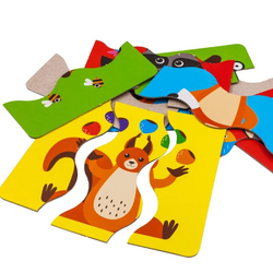 Набор пазлов "Животные", развивающая игрушка для детей, обучающая игра из дерева