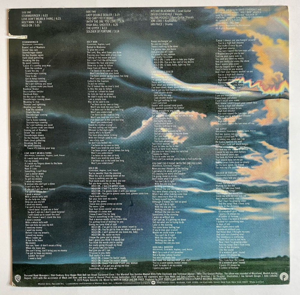 Винтажная виниловая пластинка LP Deep Purple Stormbringer (USA 1974)